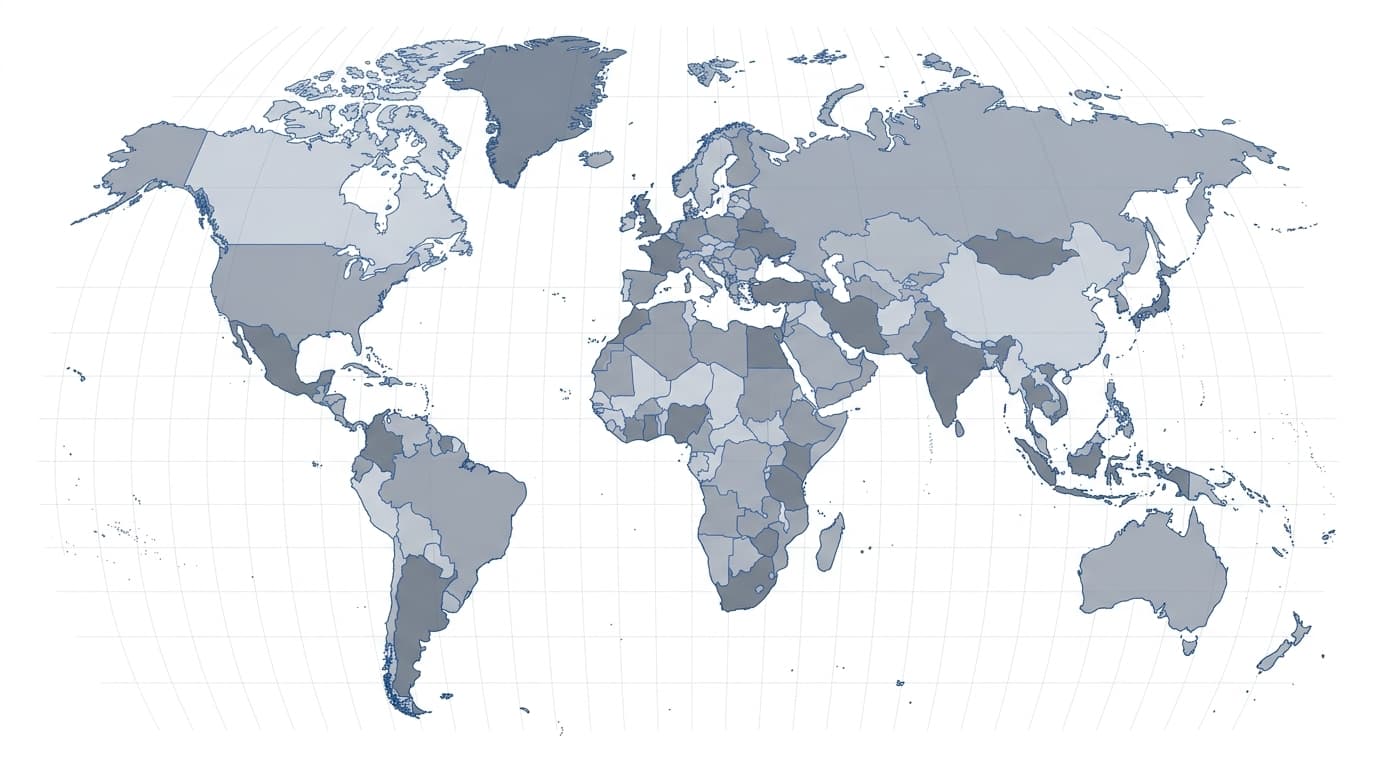 ADREM Global Footprint Geographic World Map